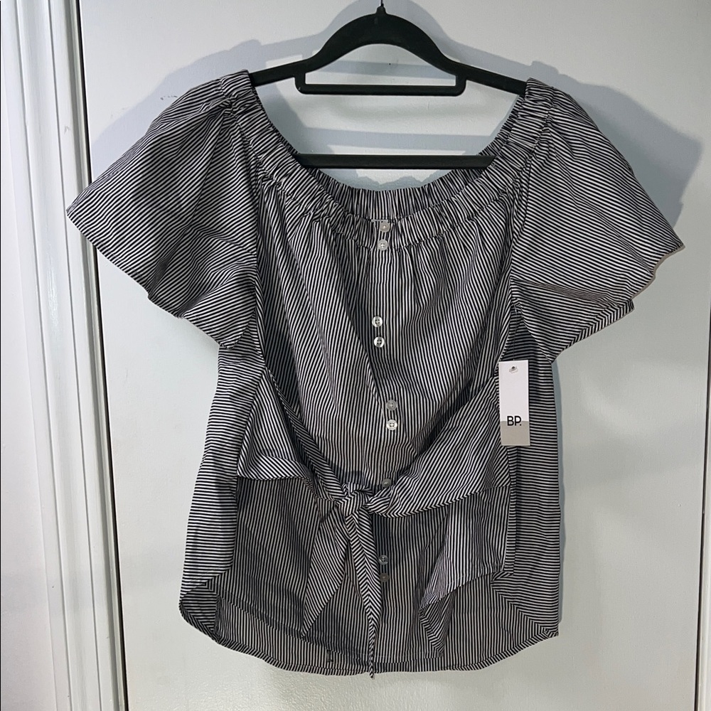 BP Navy and White Striped Blouse NWT!!